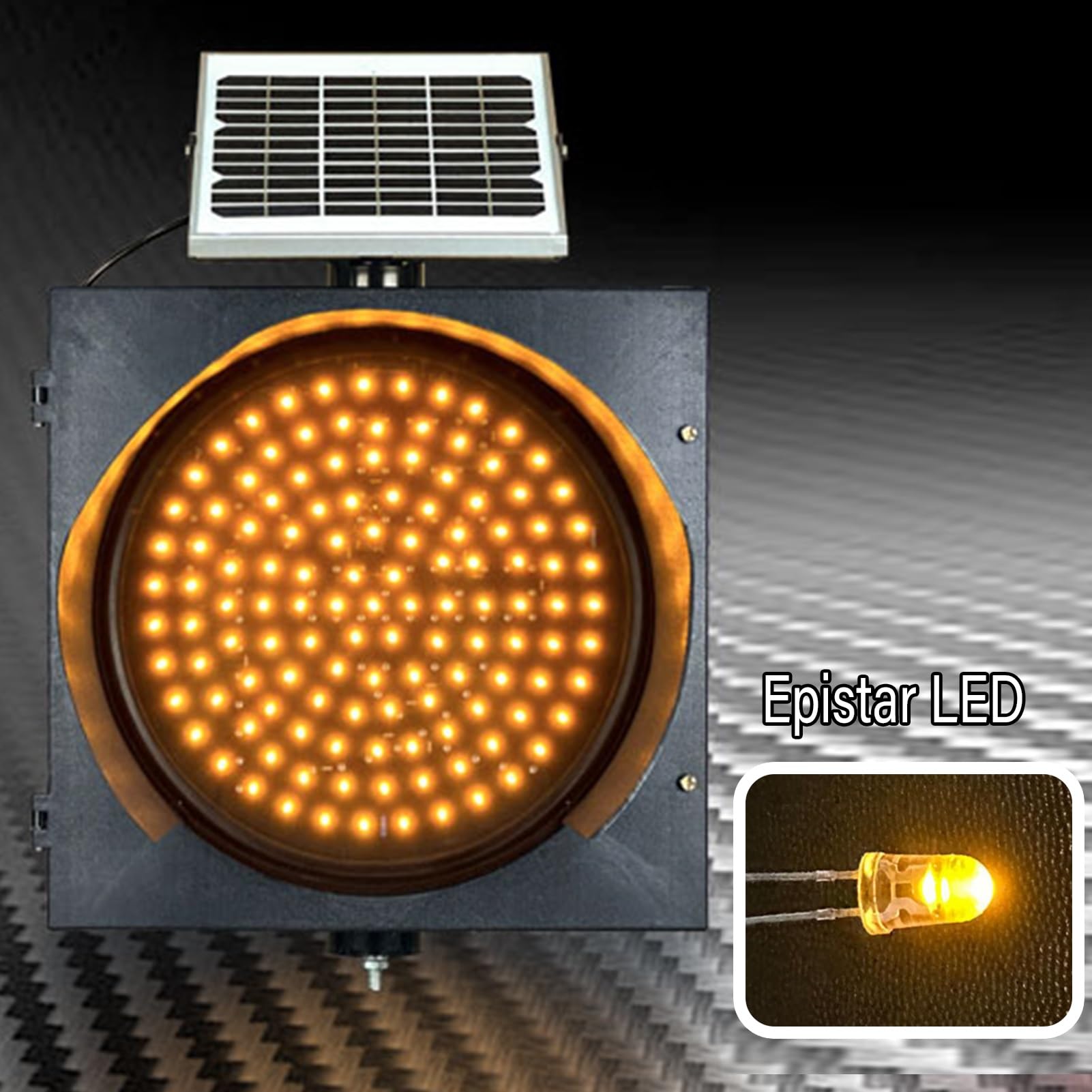 Semáforo, Luz Intermitente Amarilla con Panel Solar, Luz De Advertencia de Señales de Carretera LED, Luz Indicadora Industrial, for Estación de Peaje de Carreteras