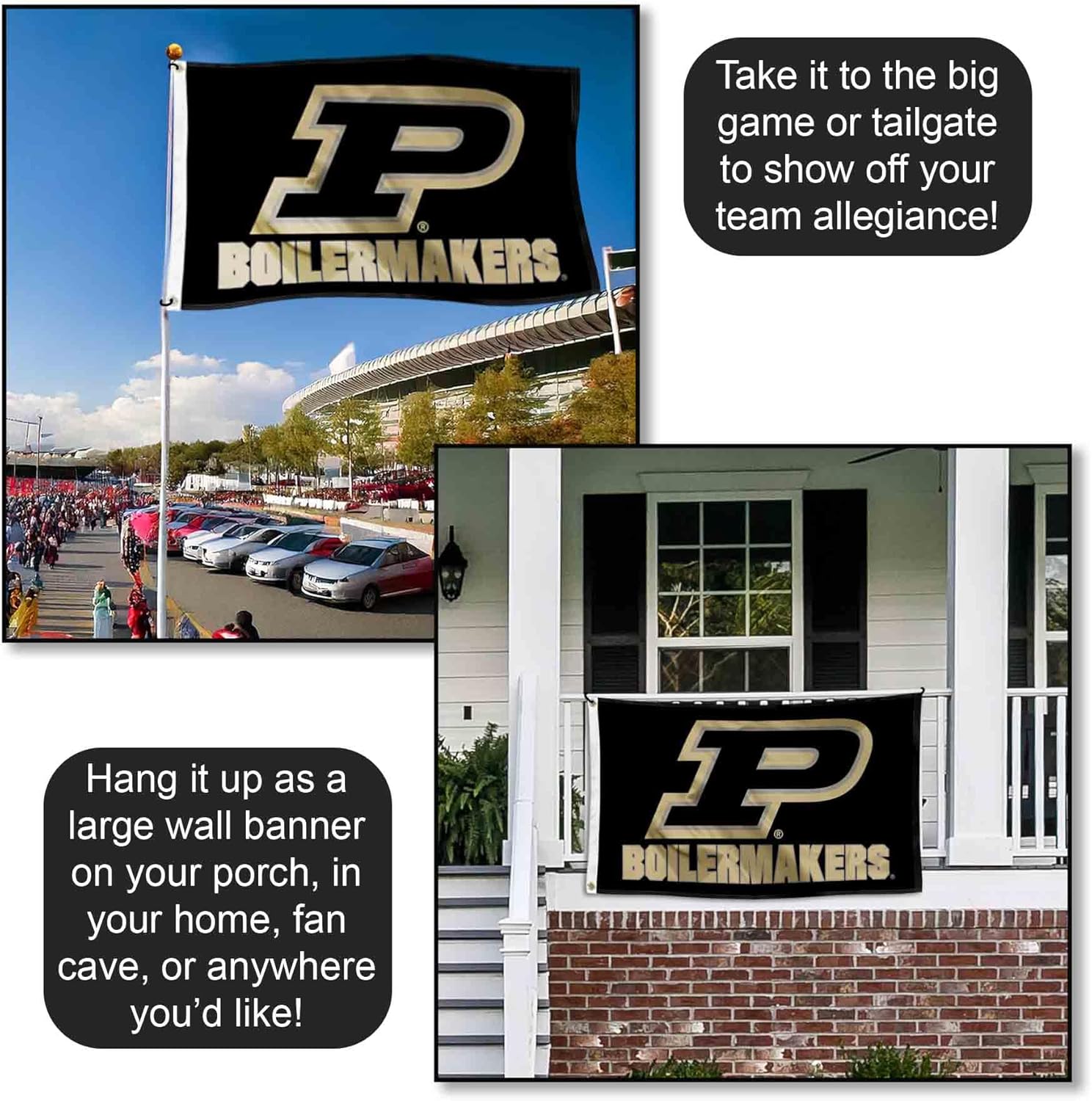 Purdue Boilermakers Slant P Logo Flag - Image 4