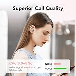 CASCHO Wireless Earbuds Bluetooth Headphones 60Hrs Playtime HD Stereo Audio Digital LED Display Over-Ear Earphones with Earhook Waterproof Headset with Mic for Sport Running Workout (Rose)