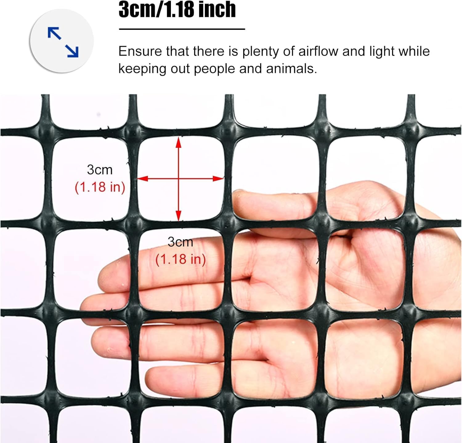 Patio Deck Plastic Wire Mesh Square Fence Fence Pet Deer Chicken Snow Dog Rabbit Safety Netting(1.5x50m(5x164ft))