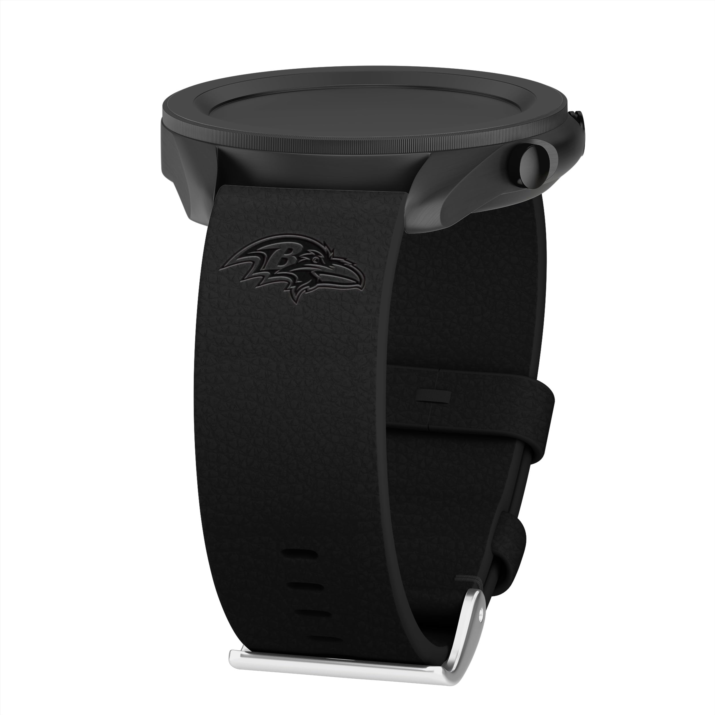 Game Time Baltimore Ravens Premium Leather Watch Band Compatible with Samsung Galaxy Watch & More (20mm Short Black)