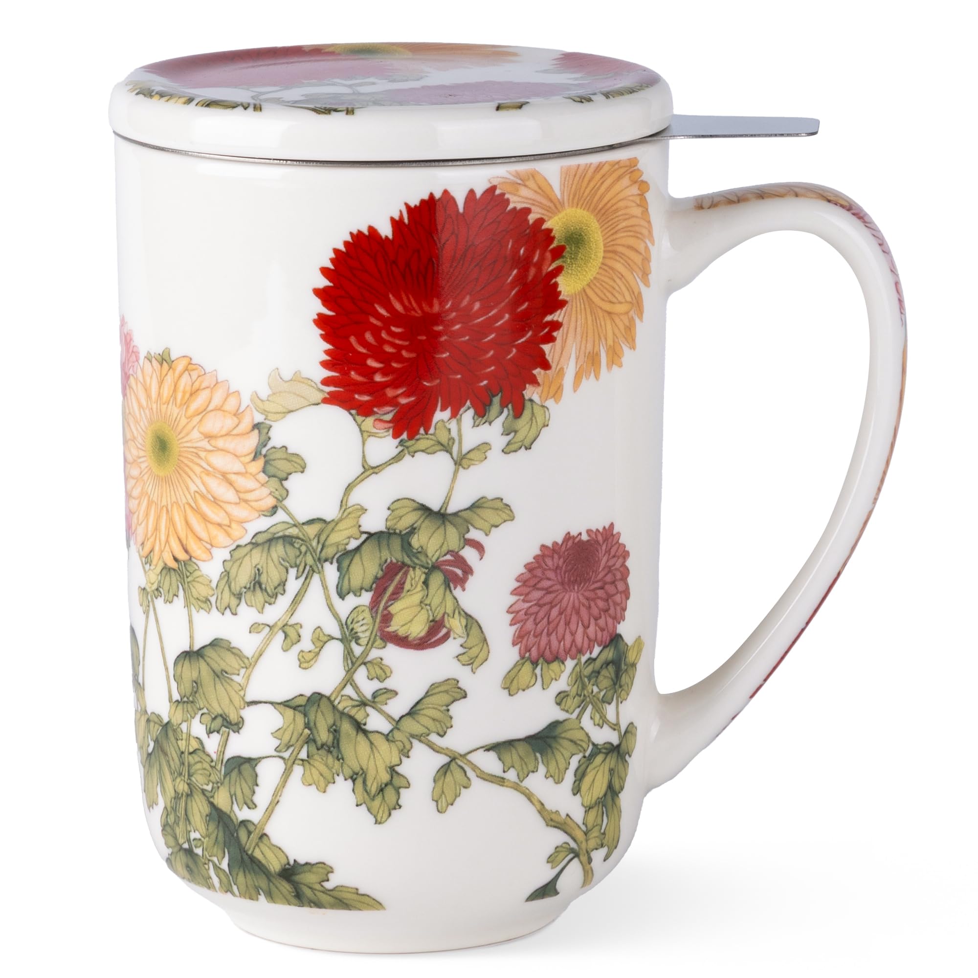 AmorArc Tea Cup With Infuser and Lid, 18oz Loose Leaf Tea Mug With Steeper