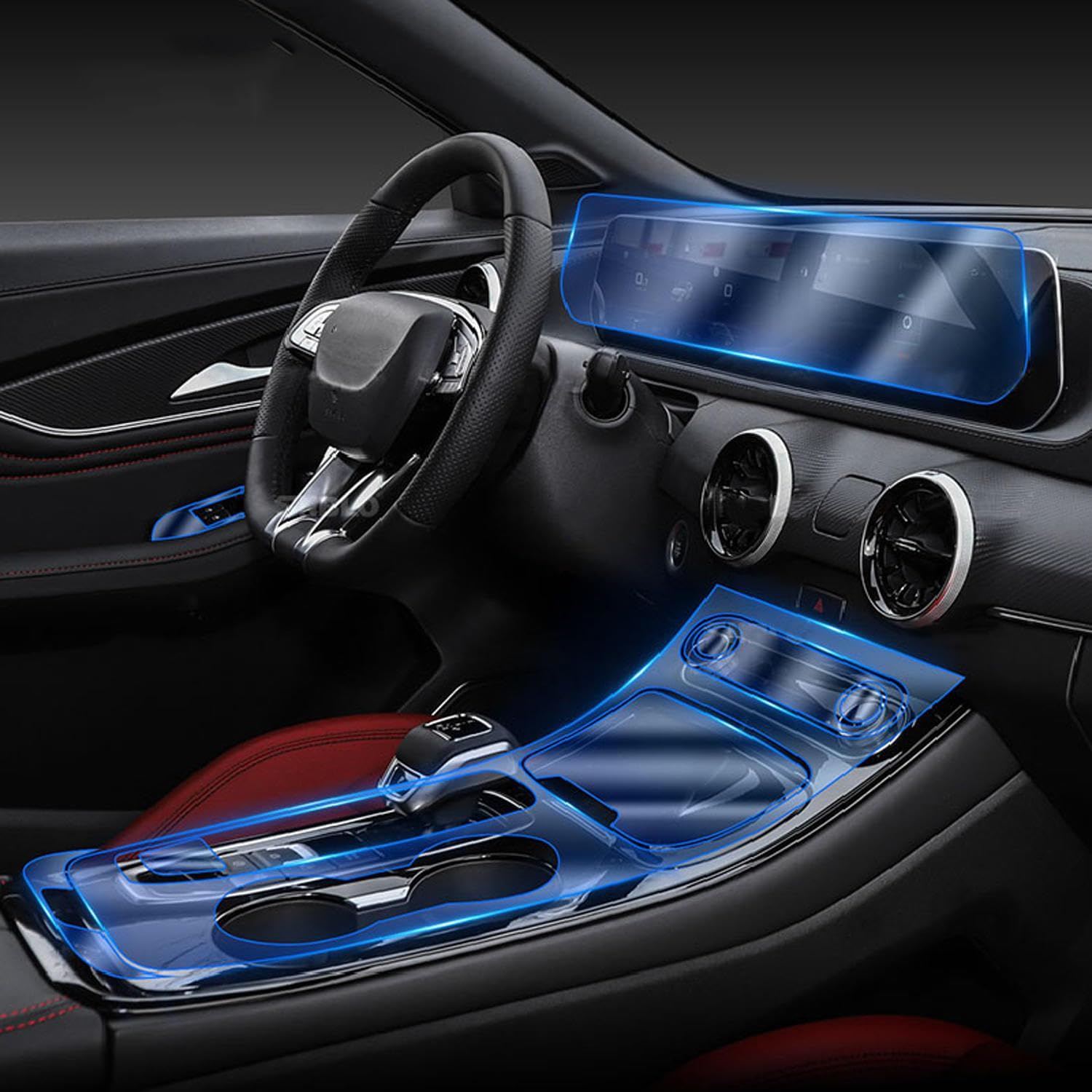 LAVIYE Car Interior Center Console Transparent PPF-TPU Protective Film Anti-Scratch Repair Film Accessorie,for Forthing T5 EVO 2021-2023