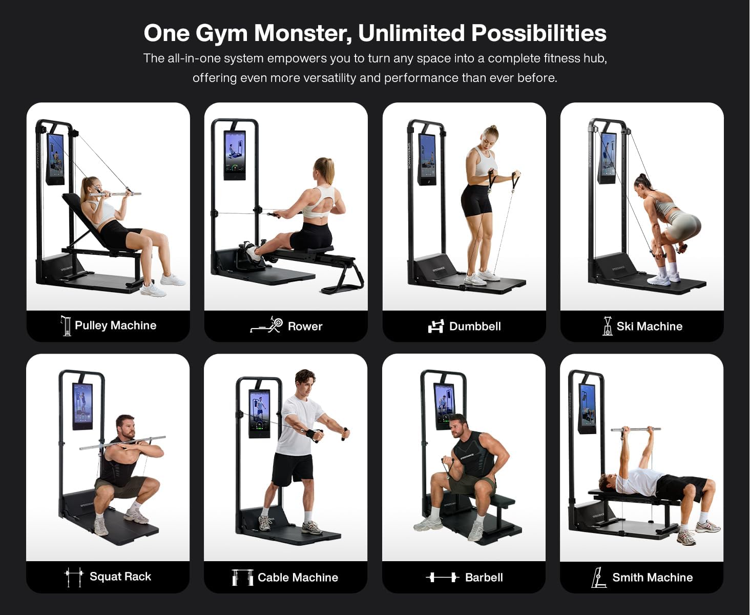 Speediance Smart Home Gym, Multi-Functional Gym Machine for Full Body Strength Training, All-in-one Gym Equipment, Digital Weight System, Workout Station, Squat Rack, Gym Monster 2