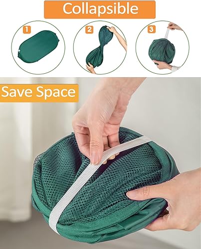 Miniatura 10 de Cestas plegables duraderas para lavandería, cesta desplegable resistente a desgarros para lavandería, cesta de ropa plegable con bolsillo lateral,