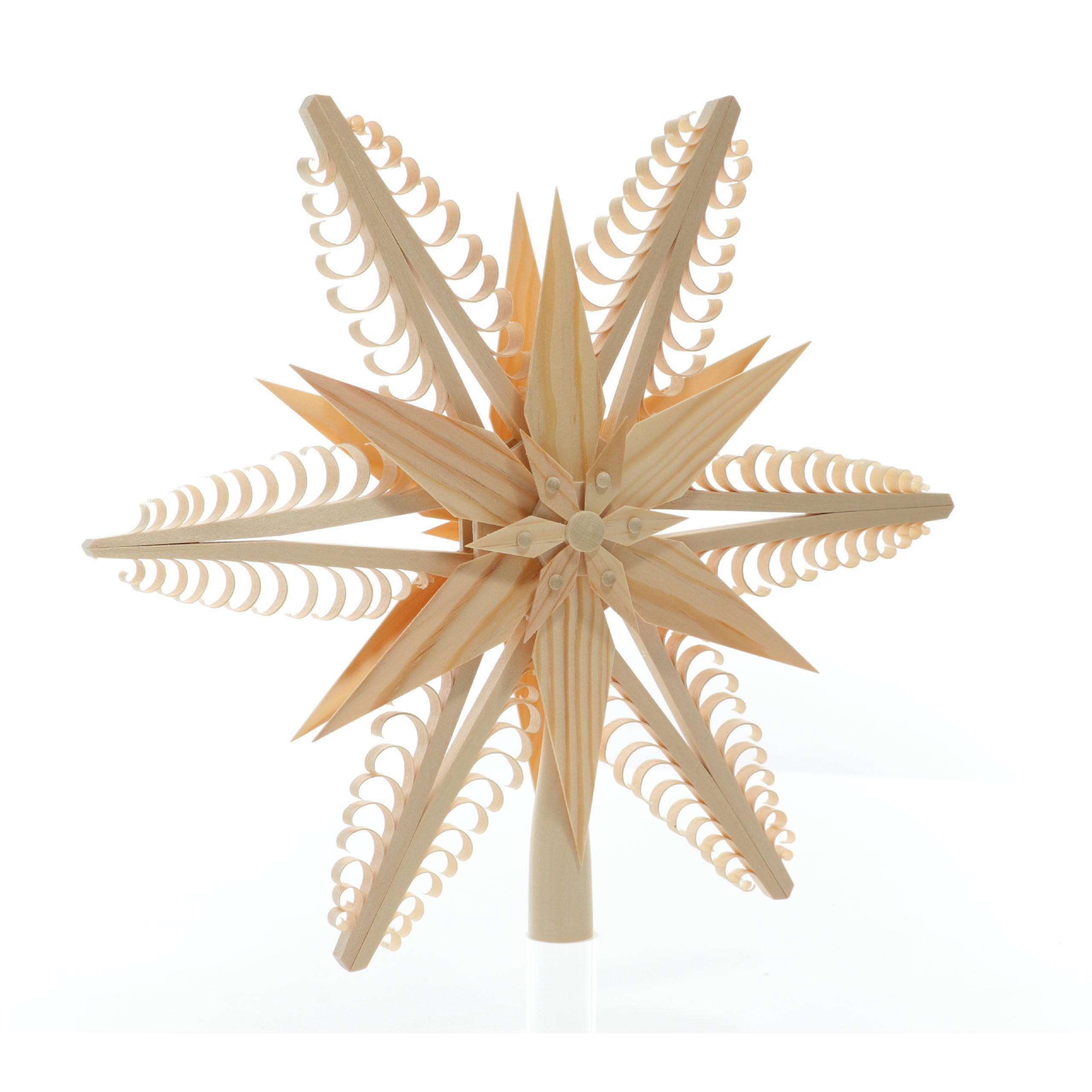 Rudolphs Schatzkiste Baumschmuck Christbaumspitze Mitte mit 2 Sterne(Beidseitig) BxHxT=32x32x5cm NEU Weihnachten Christbaum Baum Spitze Holzschmuck Holz Seiffen Erzgebirge Dekoration