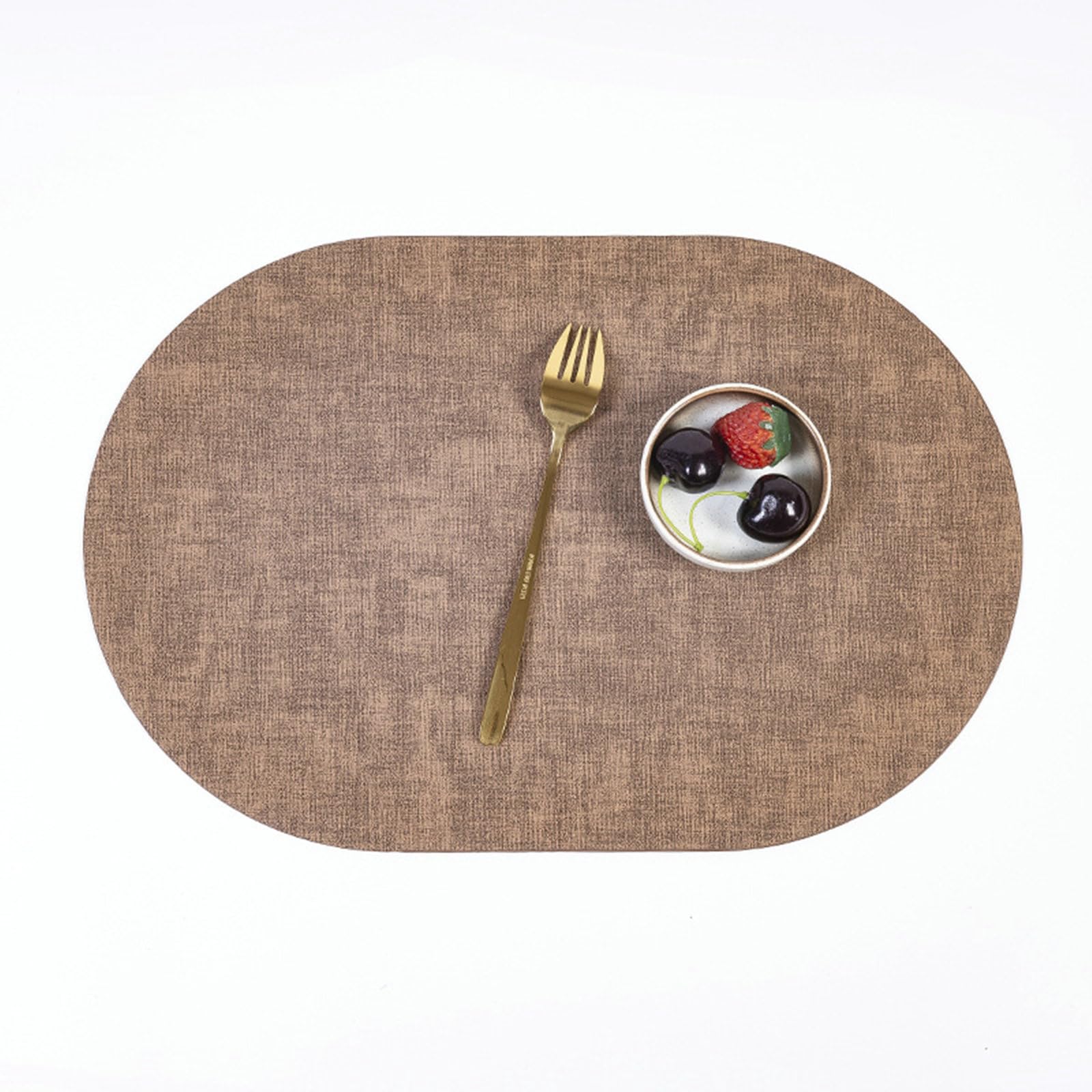 Platzset Rechteckig rutschfest Platzset 6Er Set Rund Platzmatten Abwaschbar Braun Tischset 30x45CM