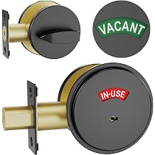 Grade 2 ADA Commercial Heavy Duty Privacy Deadbolt with Occupancy Indicator, Reversible Left/Right Handed, 2-3/4" Backset Vacant/in-use Bathroom Door Lock for Office/Resturant/Gym 2, Black