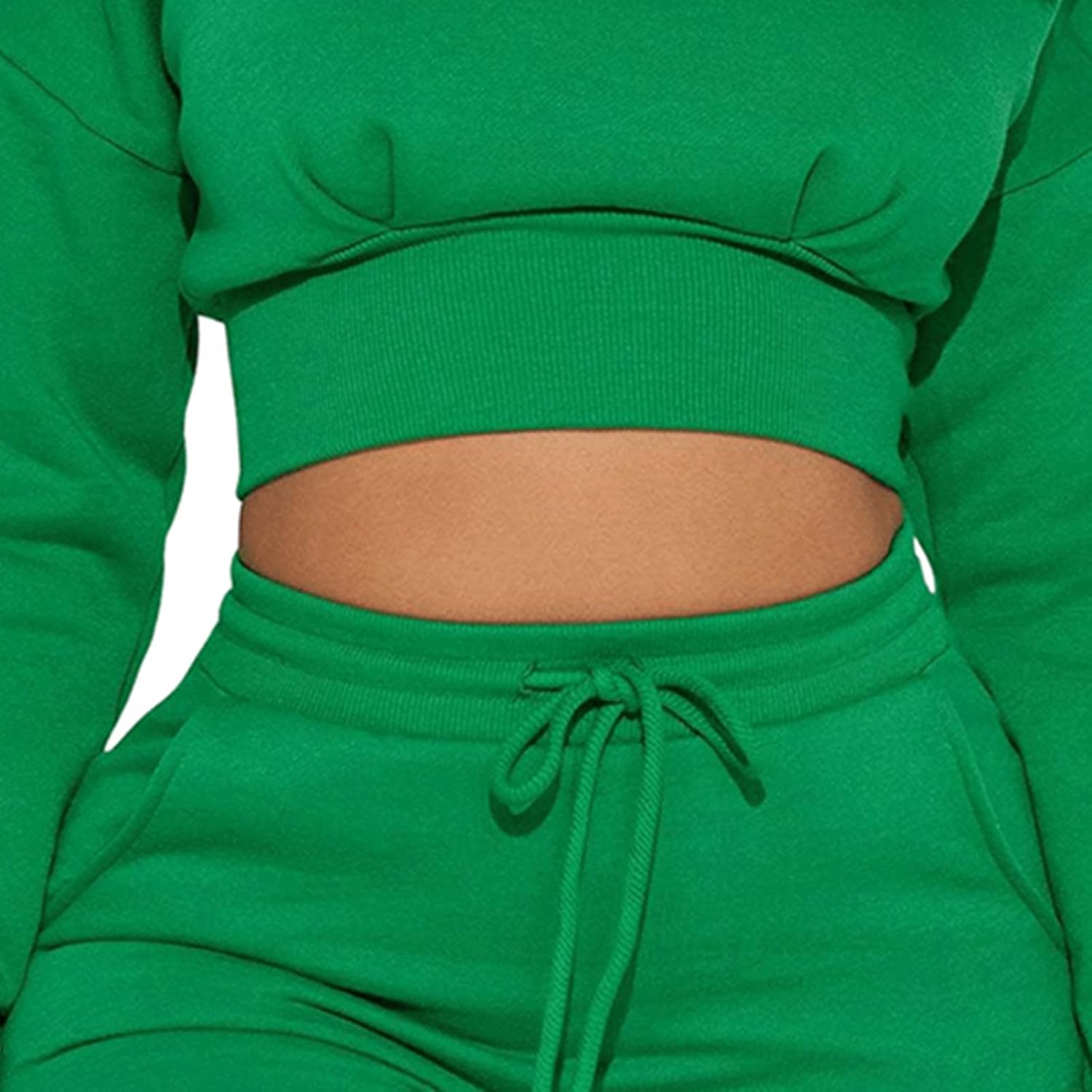 Women's Sweatsuit 2 Piece Lounge Matching Outfits Long Sleeve Crop Top with High Waist Sweatpants - Image 4