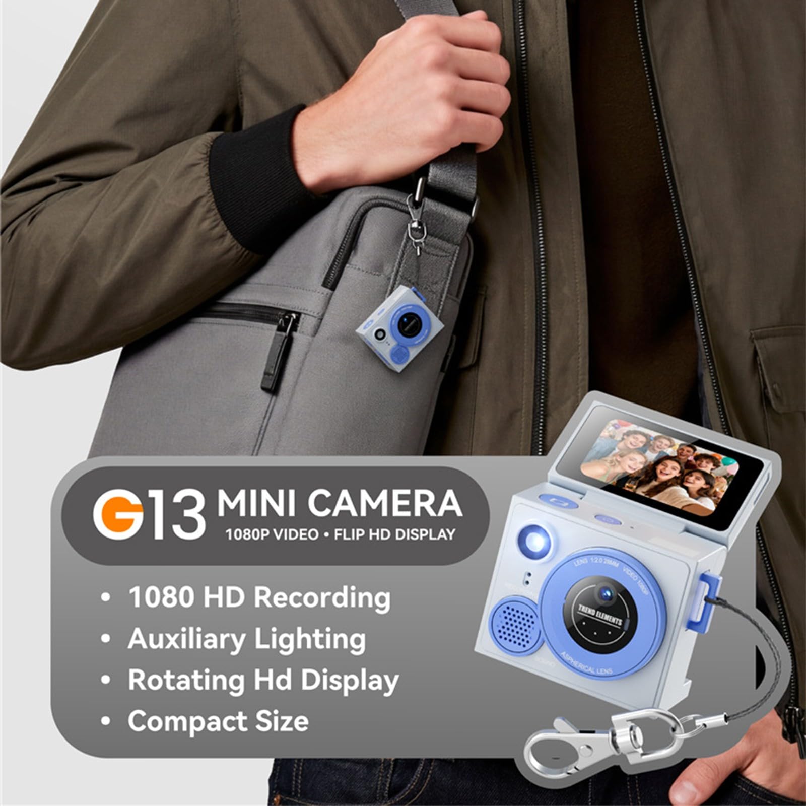 Il set di fotocamere con obiettivo per pollice include lettore di schede da 32 GB, fotocamere completamente trasparenti per gli appassionati di viaggio Vlog principianti Doppia fotocamera pollice