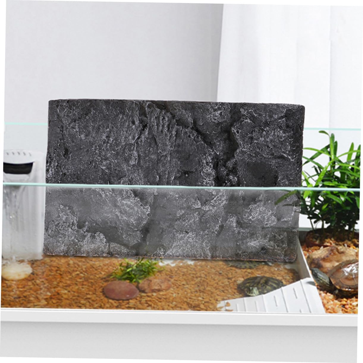 2 Szt. Realistyczne Tło Kamienne Do Akwarium i Terrarium Dekoracja Naturalnego Środowiska dla Ryb i Gadów i Łatwa Montażu