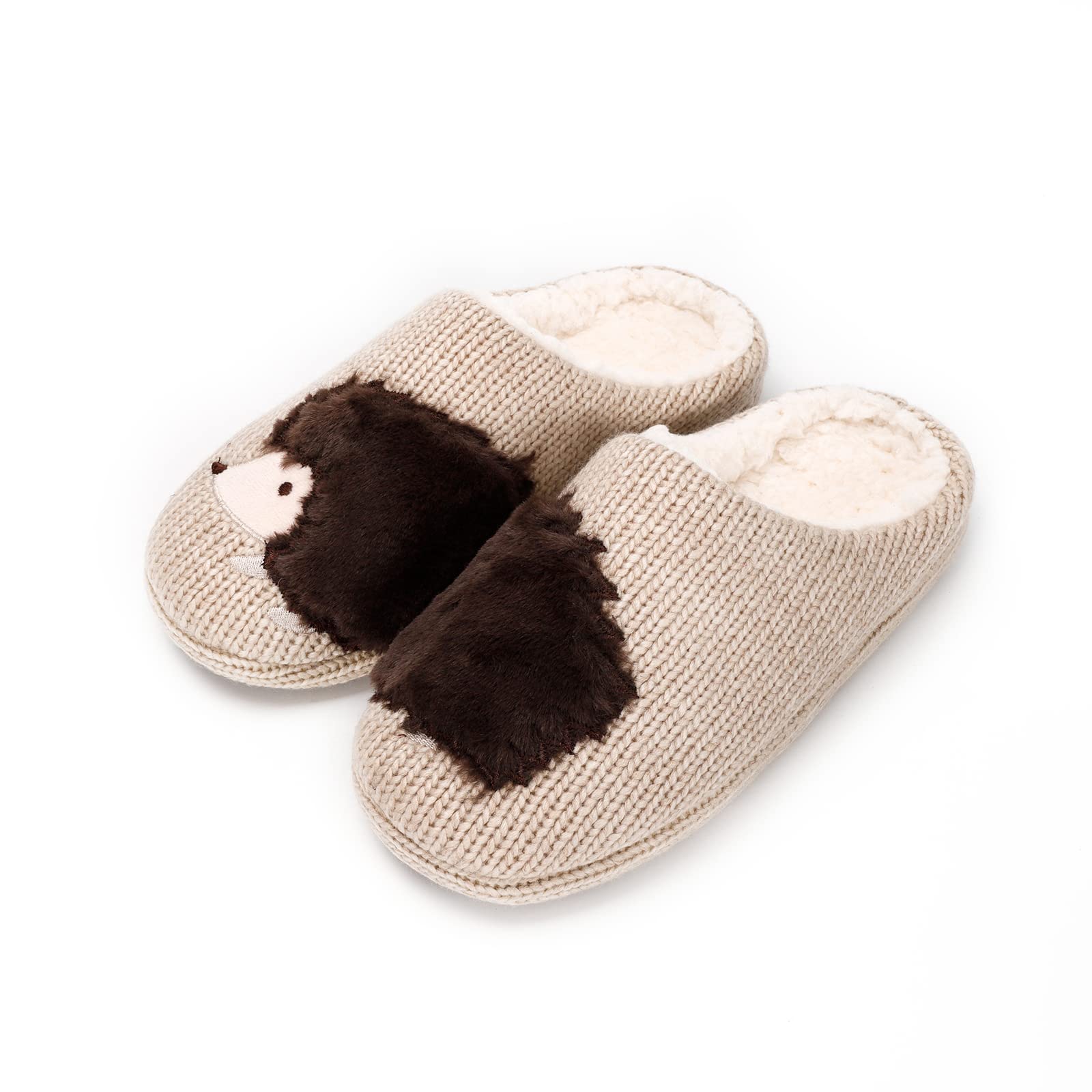 AONETIGER Winter Hausschuhe Damen Herren Plüsch Pantoffeln | Warme Flauschige Bequeme Plüsch Rutschfeste | Kunstpelz Gefüttert | für Wohnzimmer Küche Gäste kurze Erledigungen