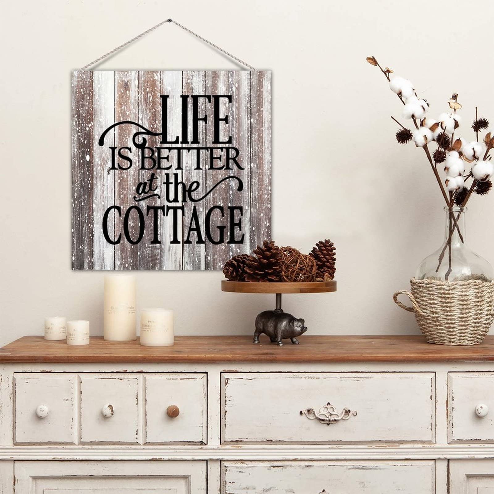 Pancarte Décorative 'Famille Est Tout' - Style Rustique Détresse - Chambre
