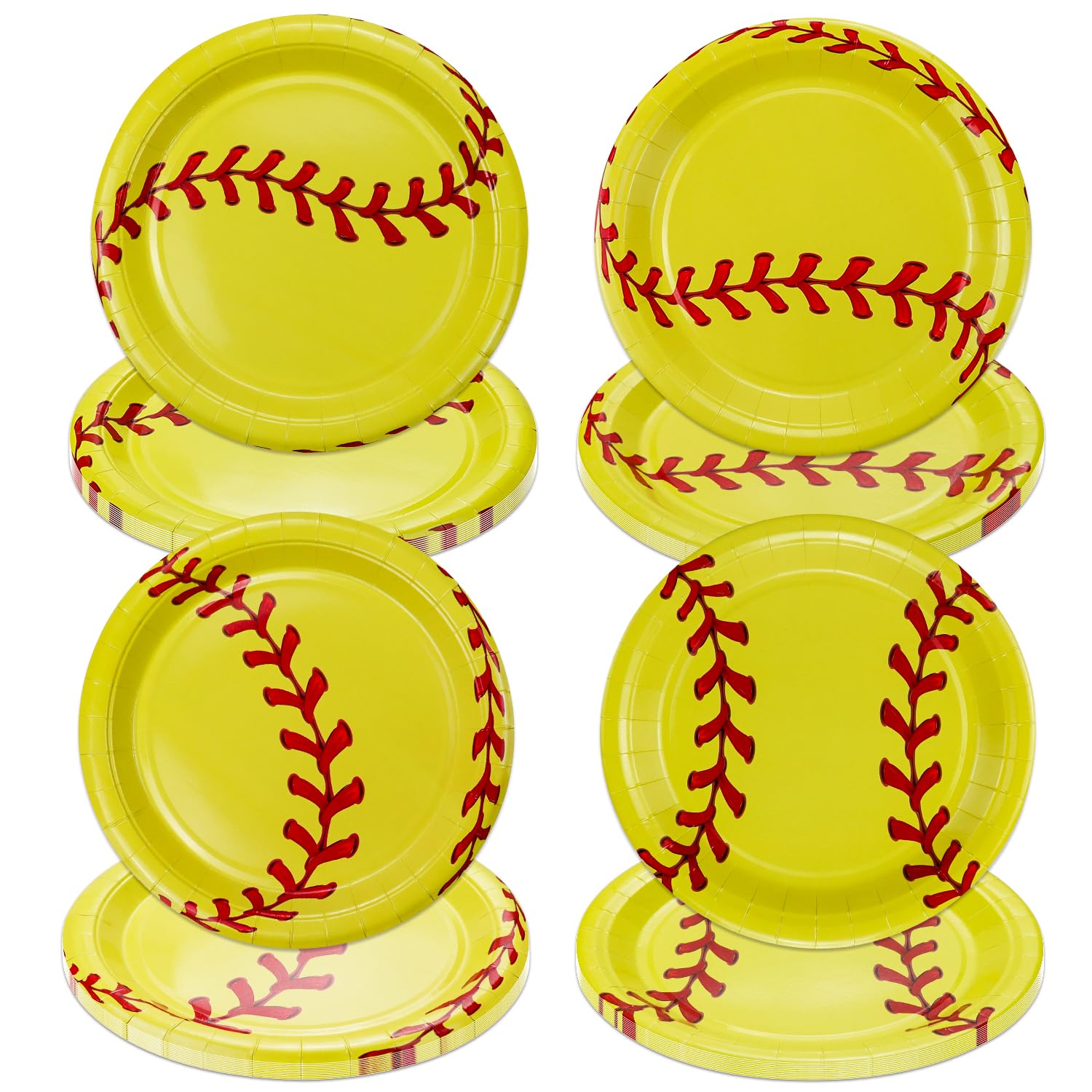 Assiettes de softball 22,9 cm robustes et jetables pour buffet sportif de club