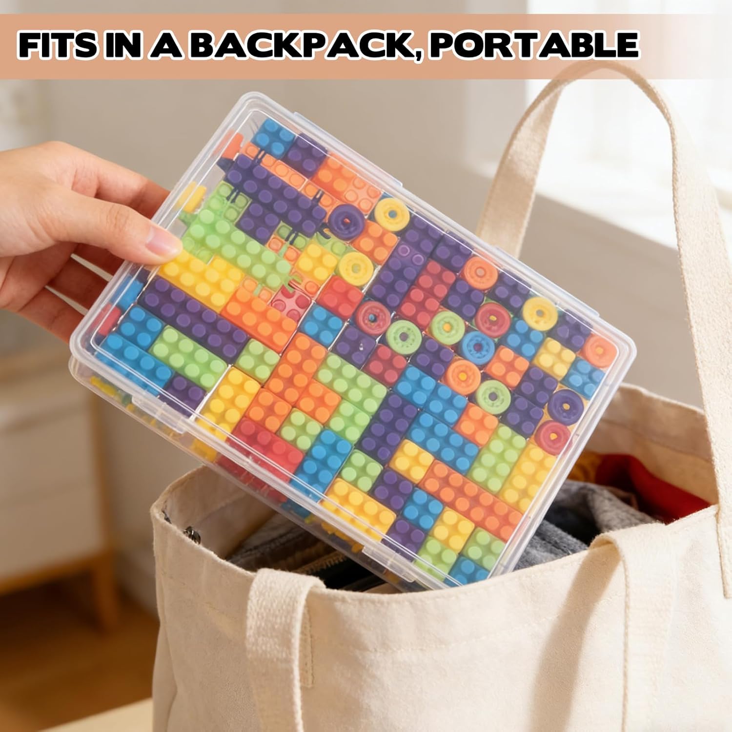 Rainmae 3 Pcs Board Game Storage Container Portable Storage Bin with Lid Toy Organizer and Storage Box for Games Puzzles Mini Building Blocks Craft Supplies Fits 8.5" x 11" Letter and A4 Papers