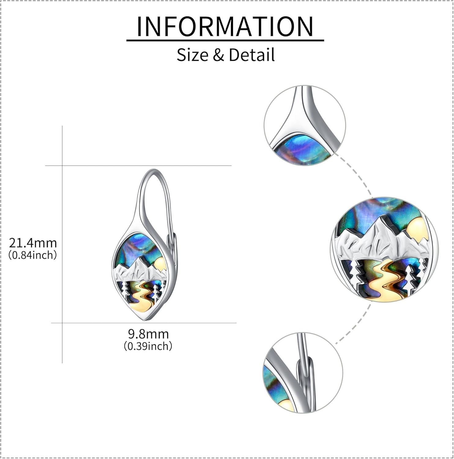 Mountain Earrings Sterling Silver Mountain Earrings for Women Mountain Jewelry Gifts for Women - Image 5