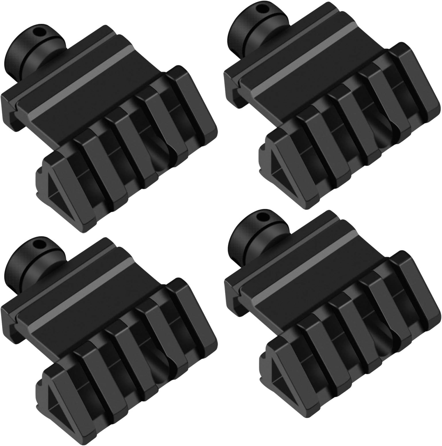 45° Offset Rail Mount, 4 Slots Aluminum 45 Degree Offset Angle Picatinny Mounts for Flashlight Laser Sights Optics - 4 Pack