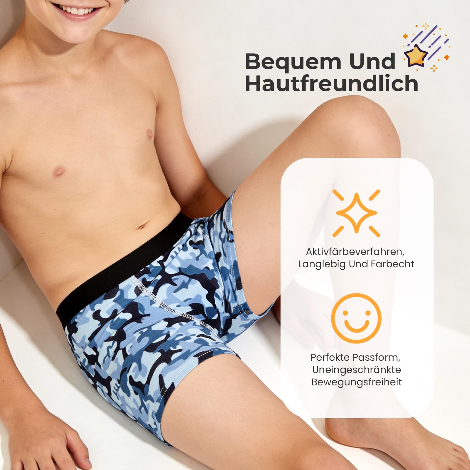 L&K-II Pack de 10 Calzoncillos Bóxer Niños en Algodón Cintura elástica Bóxers para Niño Adolescente 8-16 años Ropa Interior Negro o con Estampado