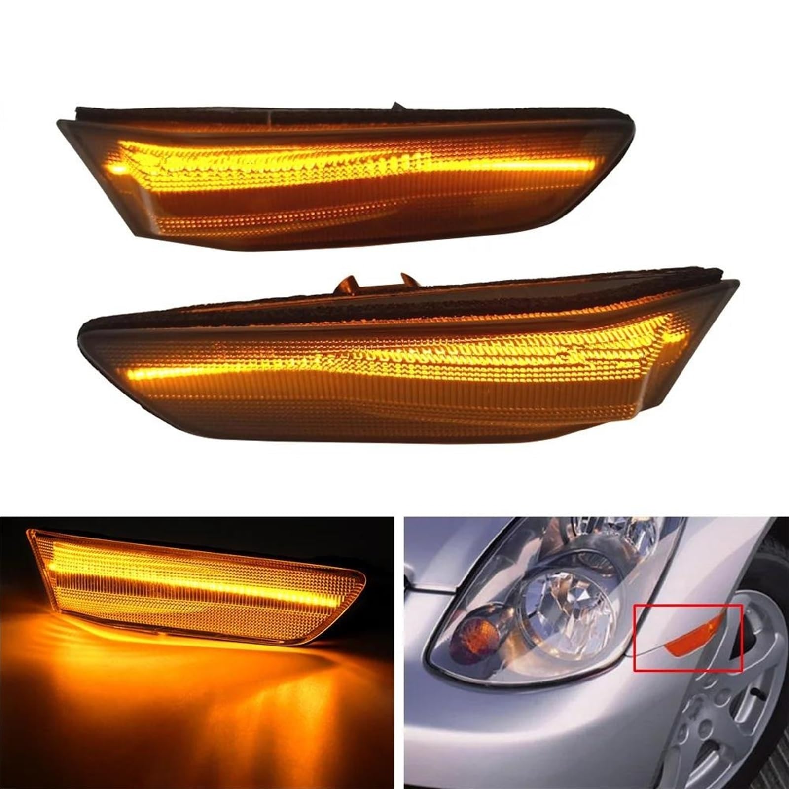 Freccia Auto Luci Di Direzione Laterali A LED Per Paraurti 26180AM800 Per G35 2D Coupe 2003-2007 Per 2002-2007 Indicatore Laterale(Smoked)