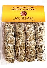 Indian White Sage 4 Bundles Smudging Sticks (6 Inches) - 4 Pieces of 28-33 Grams Each Removes Negativity
