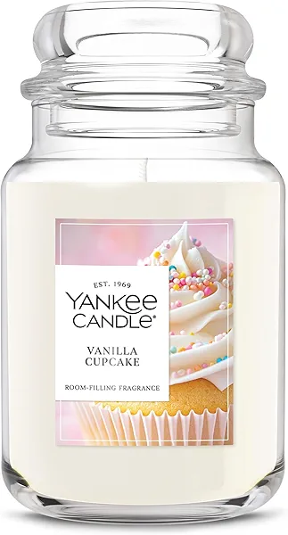 Yankee Candle Vanilla Cupcake Scented Candle, 22oz Large Jar with up to 150 Hour Burn Time, Giftable, Birthdays
