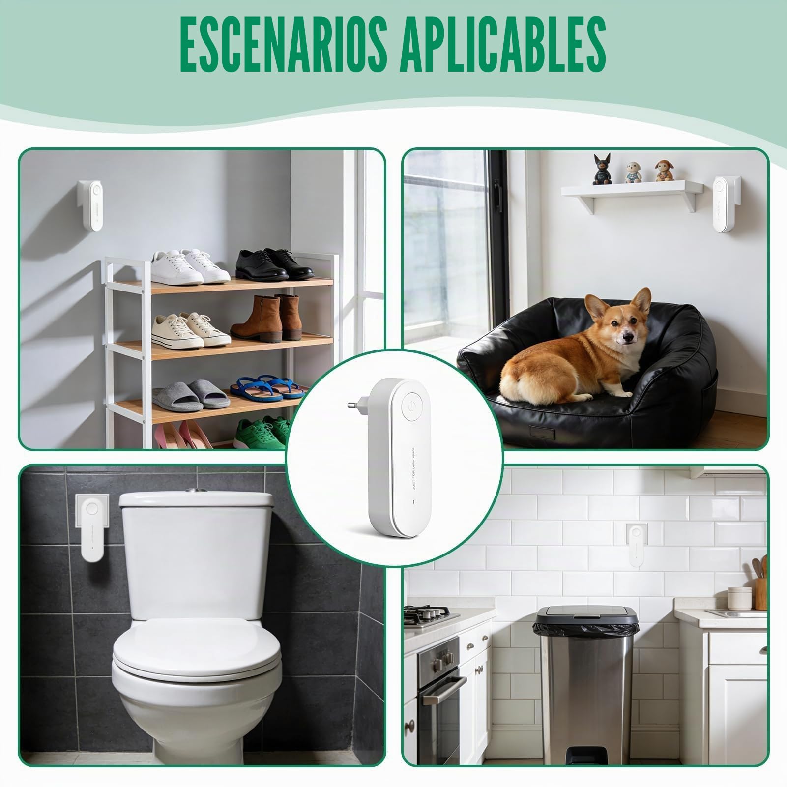 Purificador de Aire, Plug in Purificador de Aire de Iones Negativos Elimina Eficazmente Olores/Humo/Polvo Mini Air Purifier Sin Filtro para Dormitorio/Casa/Sala de Estar/Sala de Mascotas/Baño