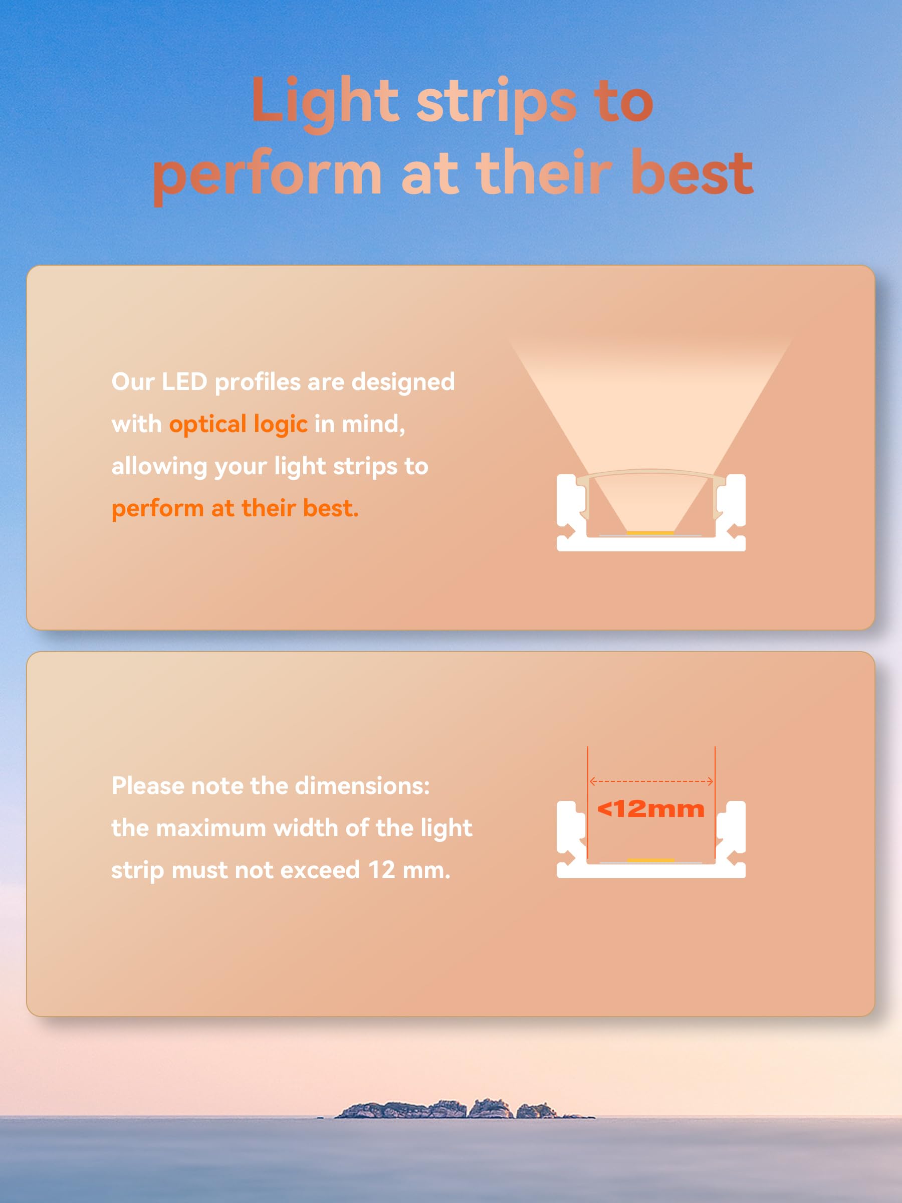 Perfil de aluminio LED carril con difusor de canal y perfil de aluminio para cinta LED perfilada en U para fácil instalación soporte LED cubierta (17,4 × 7 mm U-Form, 10 × 2 meter)