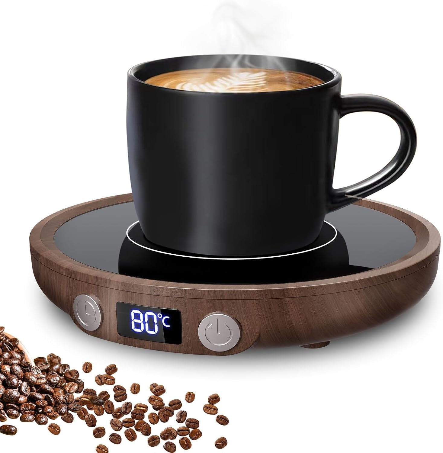 Calentador de Tazas,MQFORU Calentador de Tazas de café,Calentador de Tazas con 3 ajustes de Temperatura,Temporizador de 2-12H Apagado automático de 4 Horas Placa calentadora de Velas