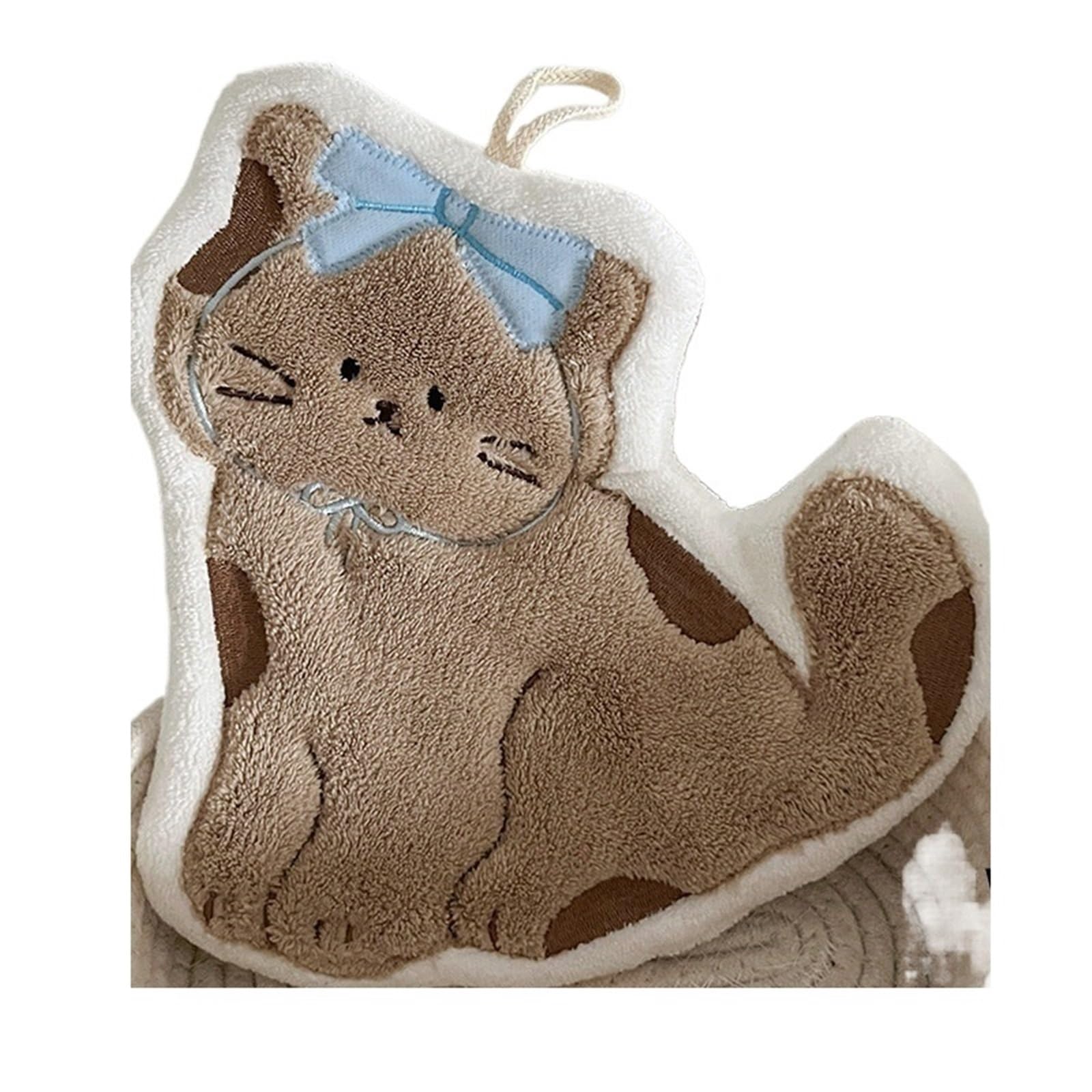 WSQHAO 3Pcs Soft Cat Hand Towel,Cartoon, Household Kitchen And Bathroom for Hand(Color 1)