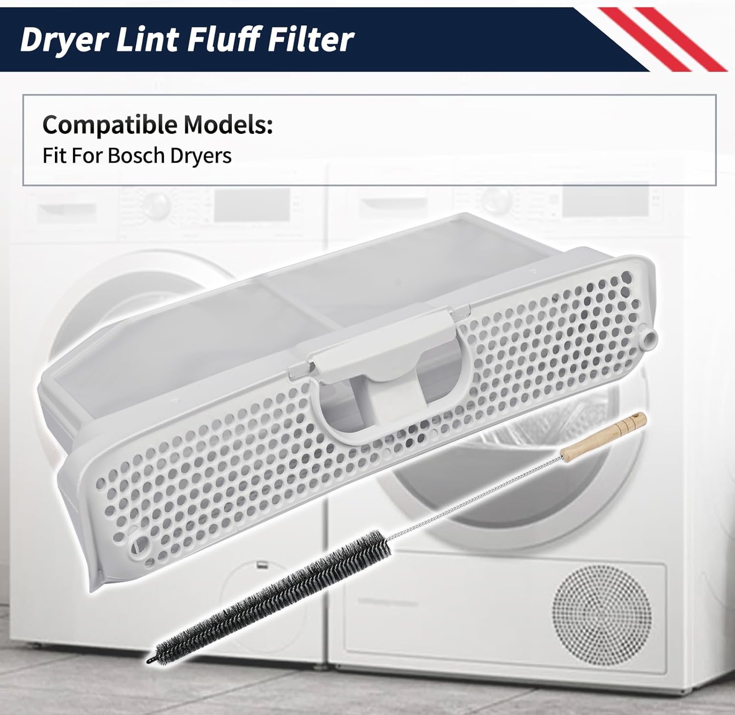 00752387 Dryer Lint Screen Filter Assembly Compatible with Bosch Dryers Replace AP5984732 00753637 752387 753637 Dryer Lint Fluff Filter