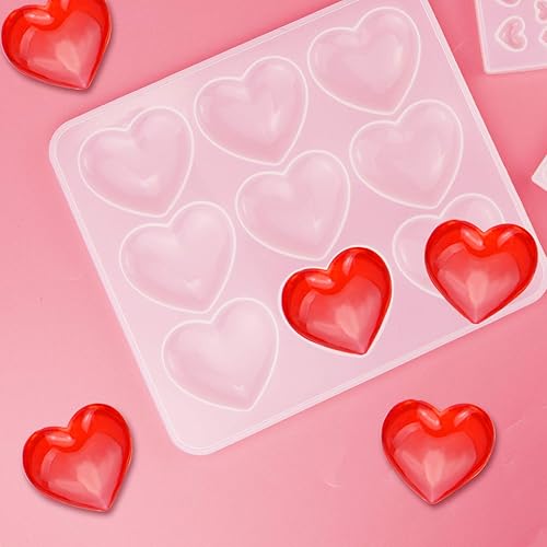 Miniatura 5 de HOVEOX 9 moldes de resina en forma de corazón, molde epoxi en forma de corazón, molde de resina en forma de corazón para hacer manualidades (9)