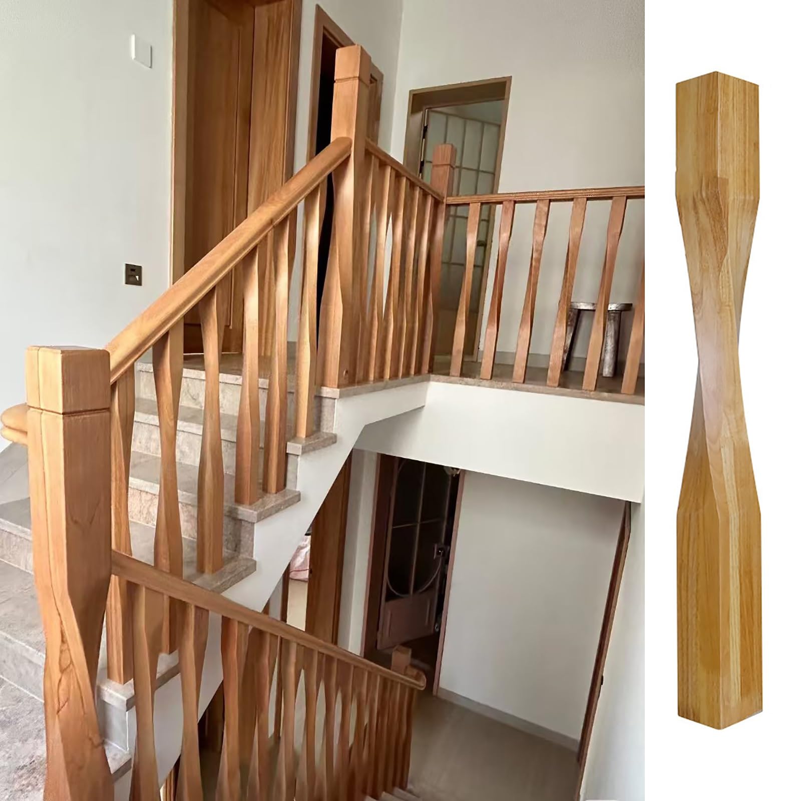 MLYAYE Wood Indoor Baluster Posts for Stairs Steps/Deck