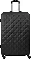 Mala de Viagem Grande 32kg Rígida ABS Rodas 360 Gladiador Diamond D1G (Preto)
