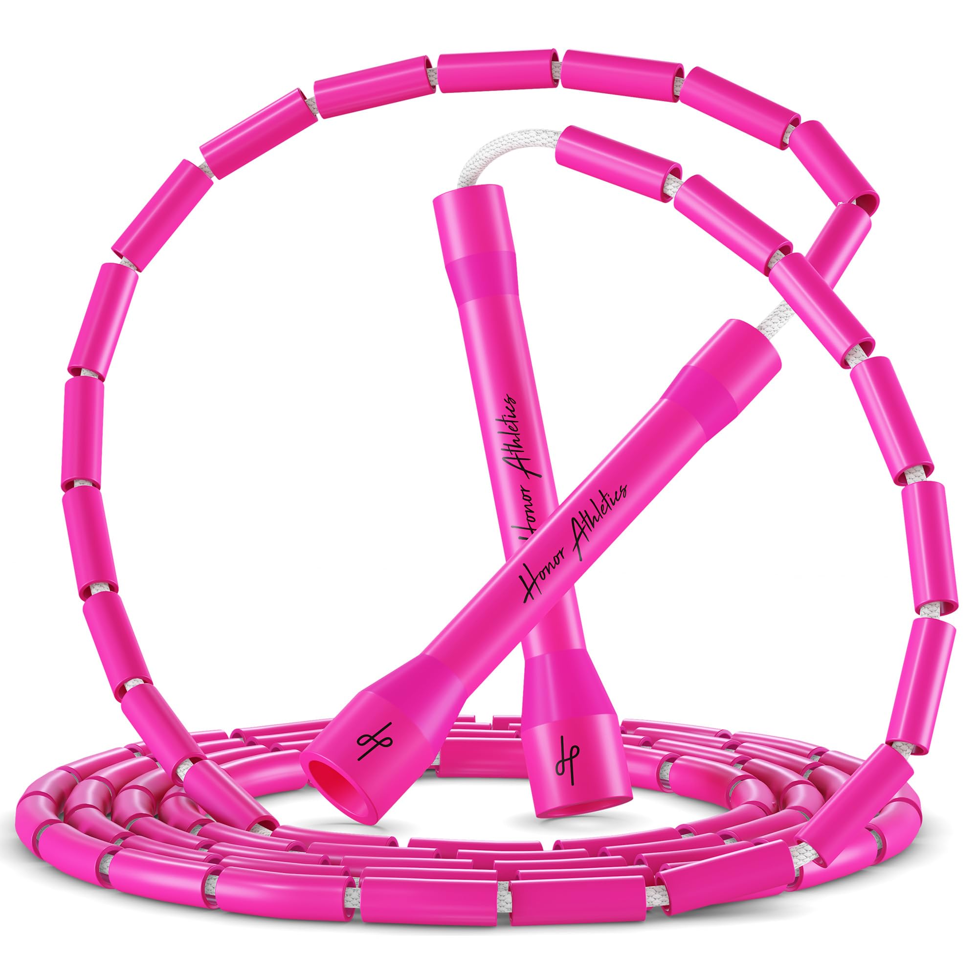 Honor Athletics 2.0 Beaded Jump Rope - Adjustable with Unbreakable Handles & Shatterproof Beads for Enhanced Fitness Training, PinkVibe Neon Beads โ image 1