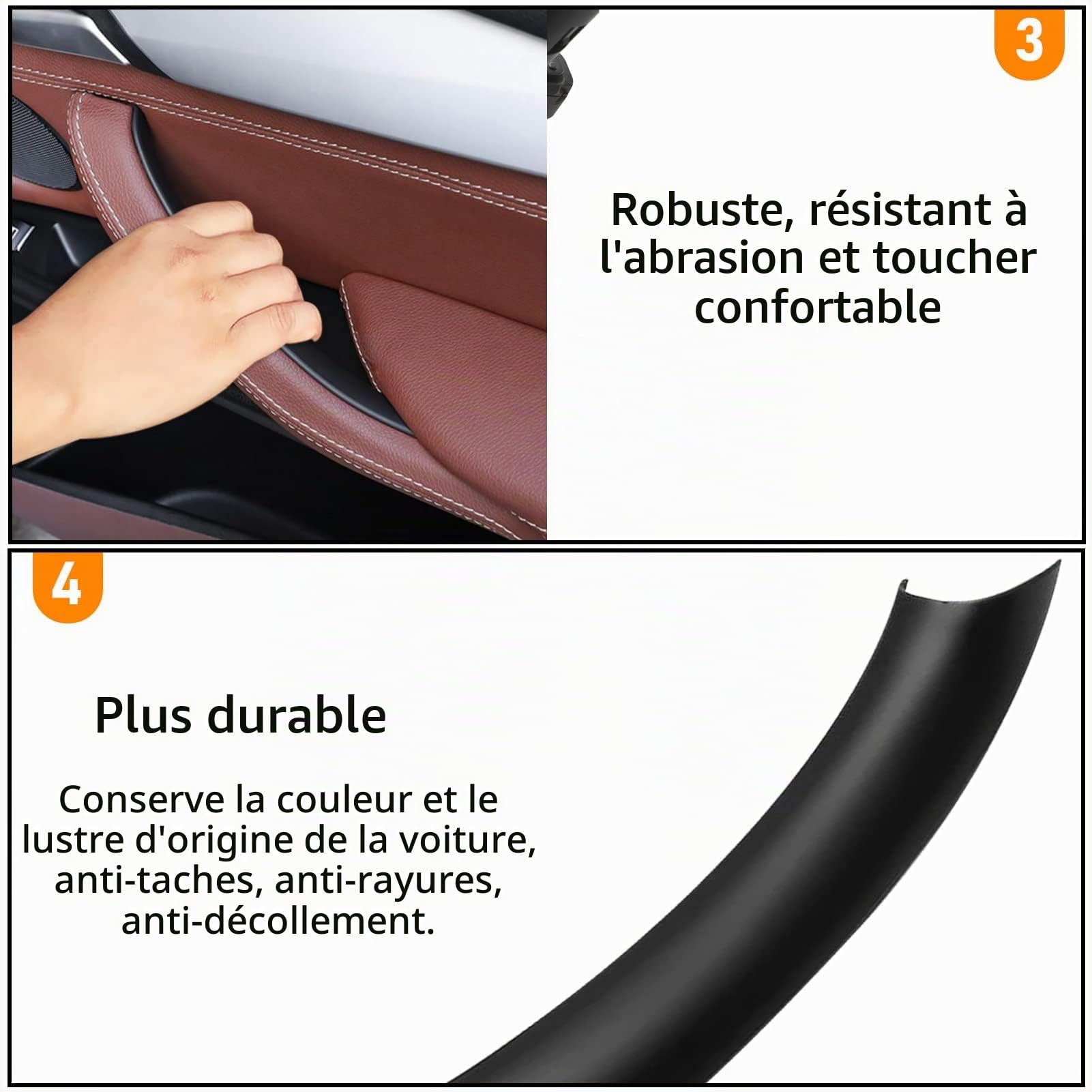 TTCR-II 3PCS Poignées de Porte Compatible avec BMW X5 F15 X6 F16 | Poignées de Porte Avant Droite X5 F15 2014-2018, Portes Arrière Gauche et Portes Arrière Droite X6 F16 2015-2018 (Noir)