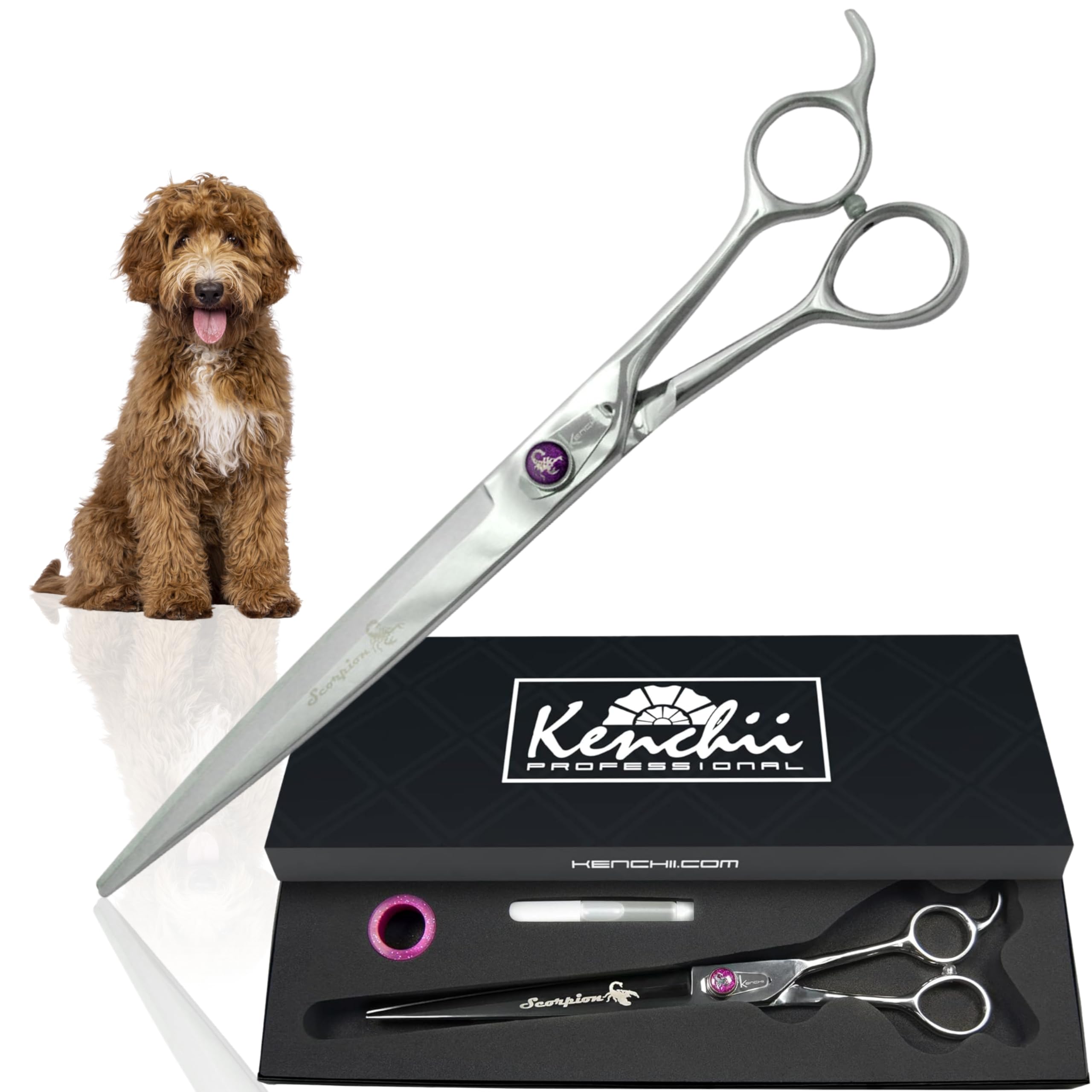 Kenchii Scorpion KESC9 Level-1 23cm Bevel Edge Even Handle Scissor - Silver Classic