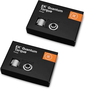 EKWB EK-Quantum Torque STC-10/13 Compression Fitting for Soft Tubing, 10/13mm 3/8" ID, 1/2" OD, Satin Titanium, 12-Pack