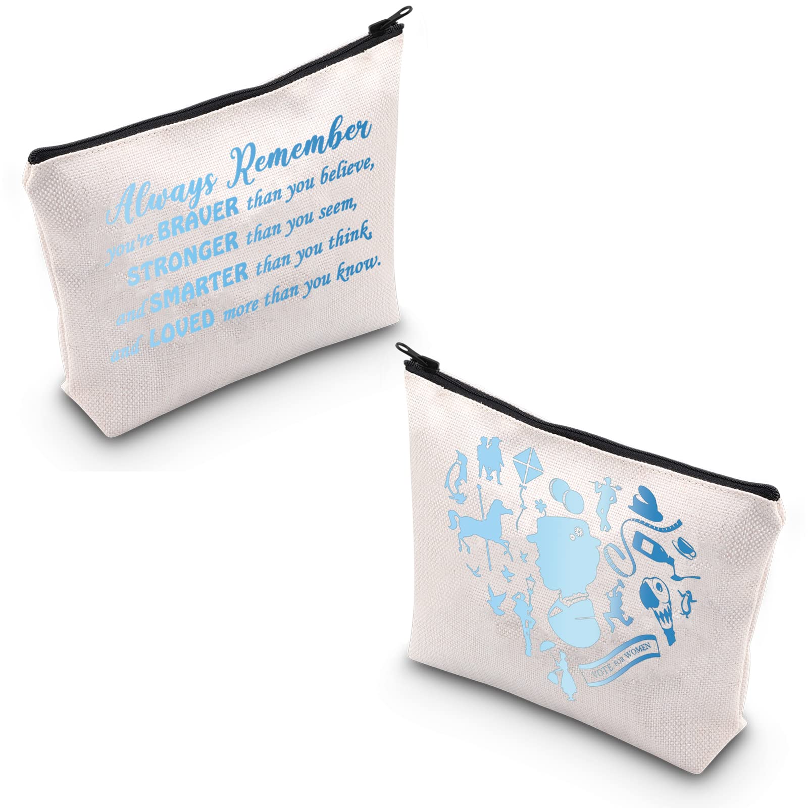 MEIKIUPMary Movie Inspired Gift Mary Travel Cosmetic Bags You are Braver Stronger Smarter Than You Think Zipper Pouch Bag, MP Always Bag, 现代