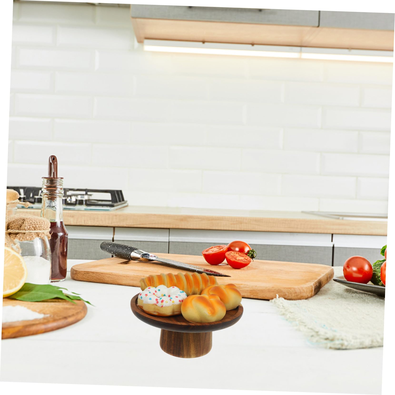 Gatuida Vassoio Decorativo in Legno Base Stabile Espositore per Torte e Dessert Contenitore per Frutta e Snack per Feste e Ristoranti