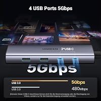UGREEN Revodok 109 USB-C Hub 9-in-1 - 4K 60Hz HDMI, 100W PD, Gigabit Ethernet, SD/TF Kártyaolvasó, MacBook, iPhone, iPad, Surface Pro Kompat 6