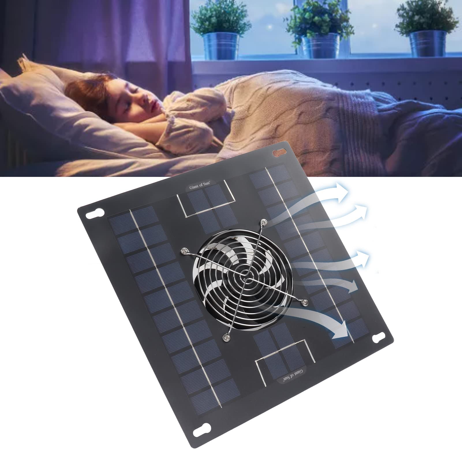 Qcwwy Set di Ventole di Scarico a Pannello Monocristallino Ad Energia Solare per Serre, Capannoni, Pollai, Ventola Solare a Basso Rumore per Raffreddamento e Ventilazione, Ventola a