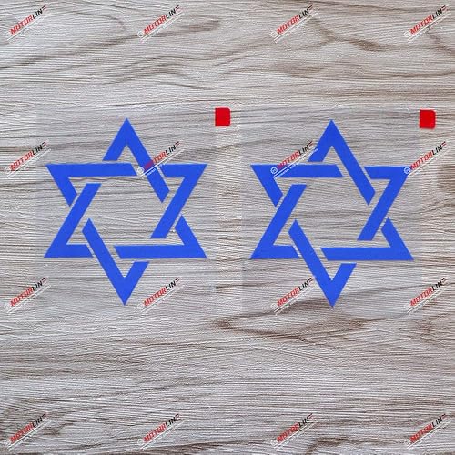 2 calcomanías azules de 4 pulgadas con diseño de estrella de David Magen David para coche, vinilo judío judío de Israel