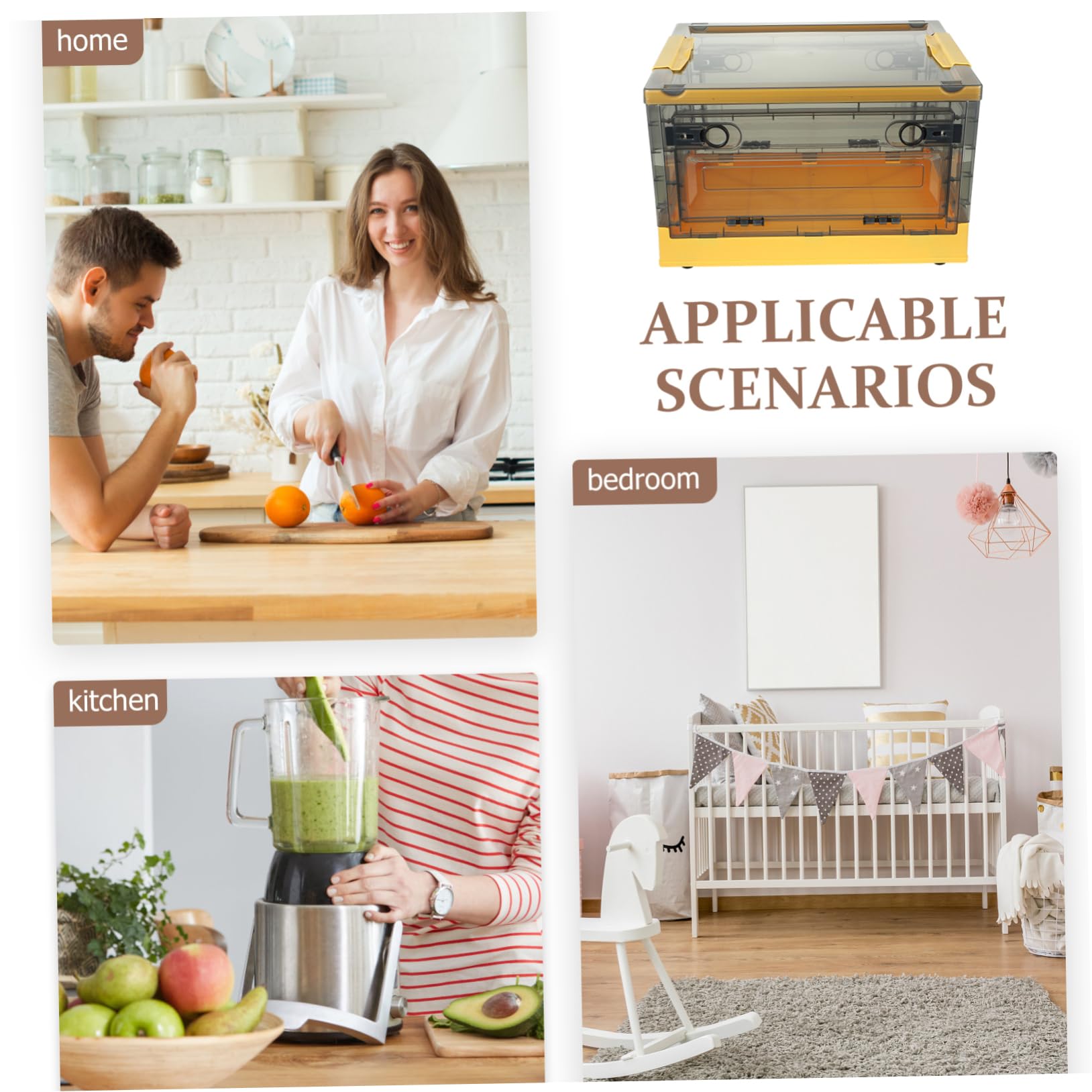 Alipis Caja De Almacenaje De Plástico Con Tapa Organizador Multifunción Para Hogar y Oficina