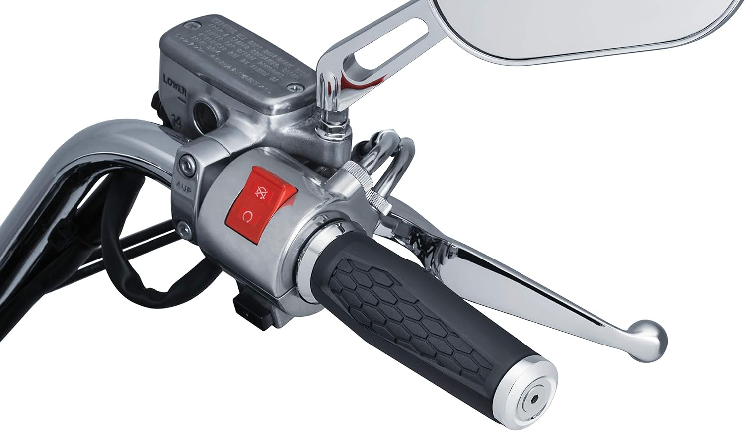 Kuryakyn 5926 Motorcycle Handlebar Accessory: Hex Grips with End Caps, Universal Fit for 1" Diameter Handlebars, Chrome, 1 Pair