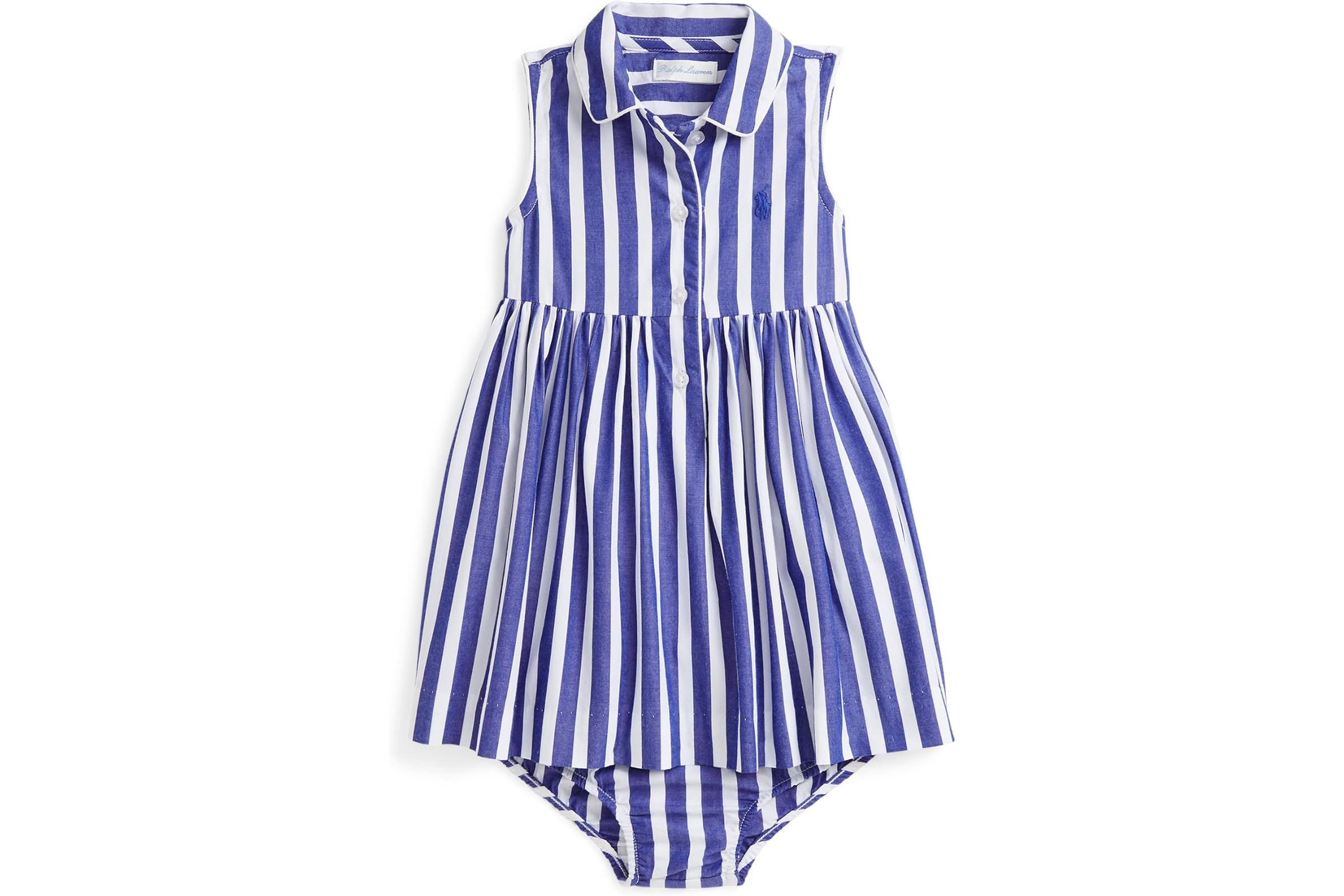 Платье Polo Ralph Lauren Kids Striped Cotton Shirtdress & Bloomer (Infant)