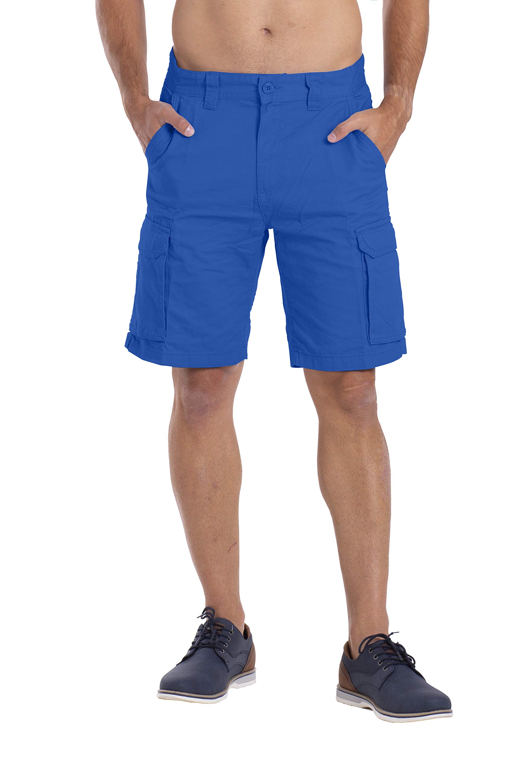 westAce Mens Classic-fit Cargo Shorts Utility Workwear Cotton Combat Chino 6 Pocket Half Pants (Royal Blue, 38)