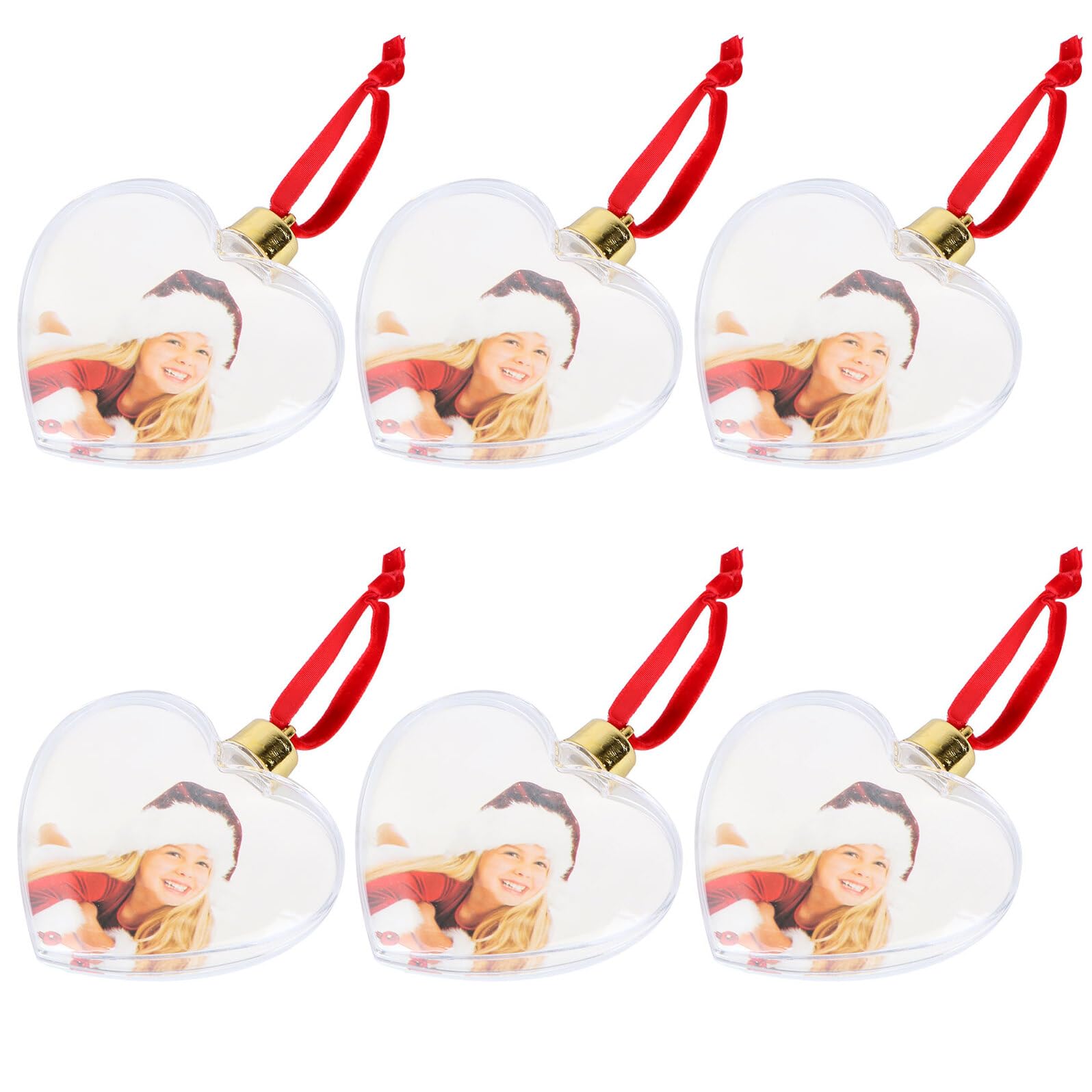 Set 6 Pezzi Ornamenti in Plastica Bianca a Forma di Ciondolo Cornice Portafoto Fai da Te per Decorazioni da Festa e Atmosfera Accogliente