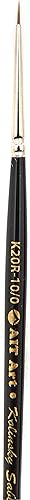 Miniatura 8 de AIT Art - Juego de pinceles para detalles de alta calidad, 5 pinceles puros de Kolinsky Russian Red Sable, hechos a mano en Estados Unidos para