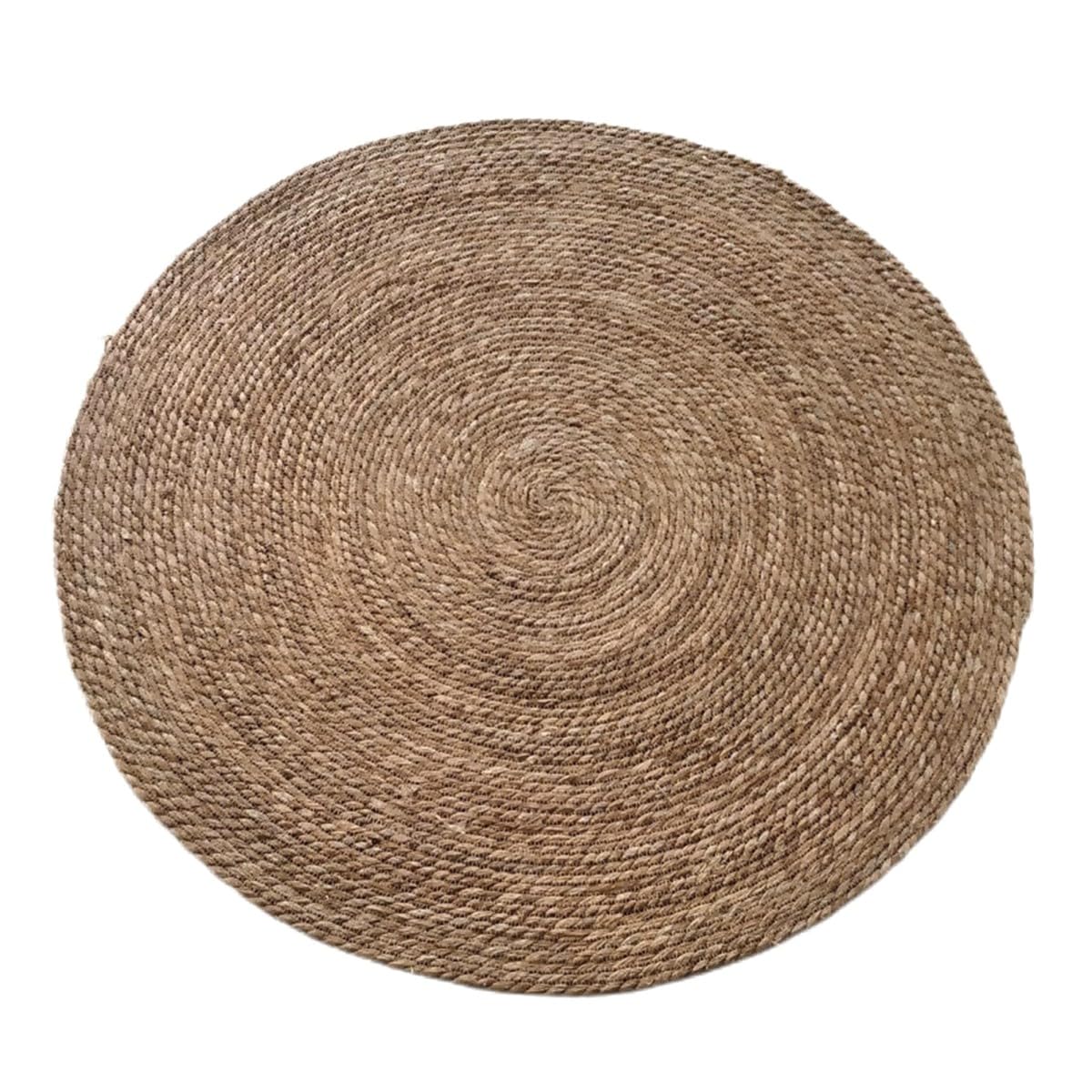 Nappe ronde tressée en palmier et herbe de mer 80 cm beige cuisine Al001