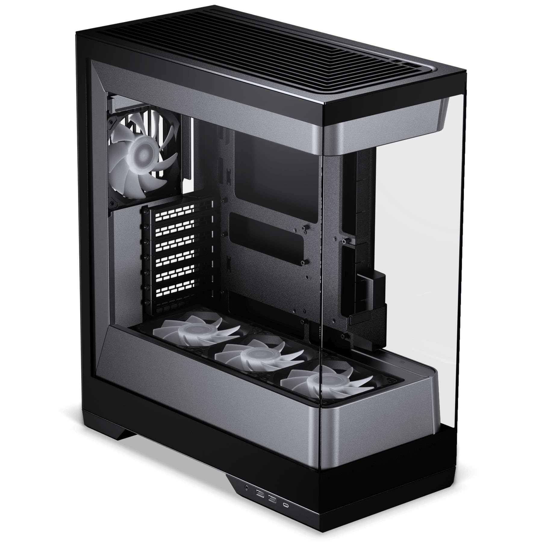 PHANTEKS Evolv S2 PC-Gehäuse Schwarz | E-ATX Midi-Tower mit Panorama-Glas, RGB, Back-Connect, 4X 120 mm Lüfter vorinstalliert